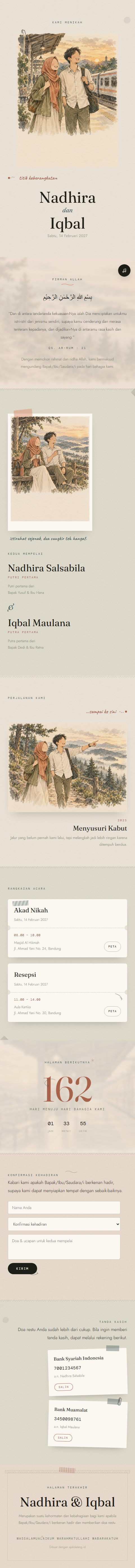 Contoh undangan pernikahan digital eksklusif Jurnal Perjalanan — ajakdatang.id