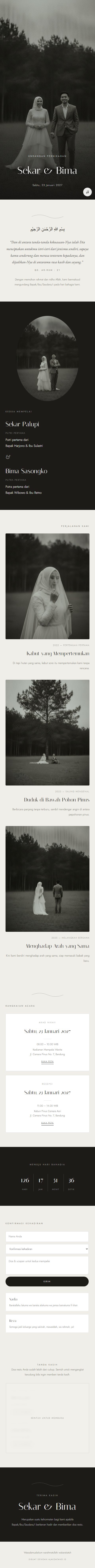 Contoh undangan pernikahan digital eksklusif Rimba Senja — ajakdatang.id
