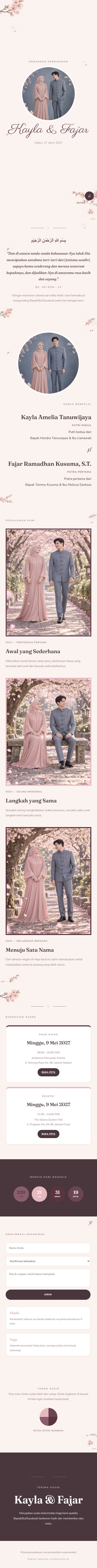 Contoh undangan pernikahan digital eksklusif Sakura Bulan — ajakdatang.id